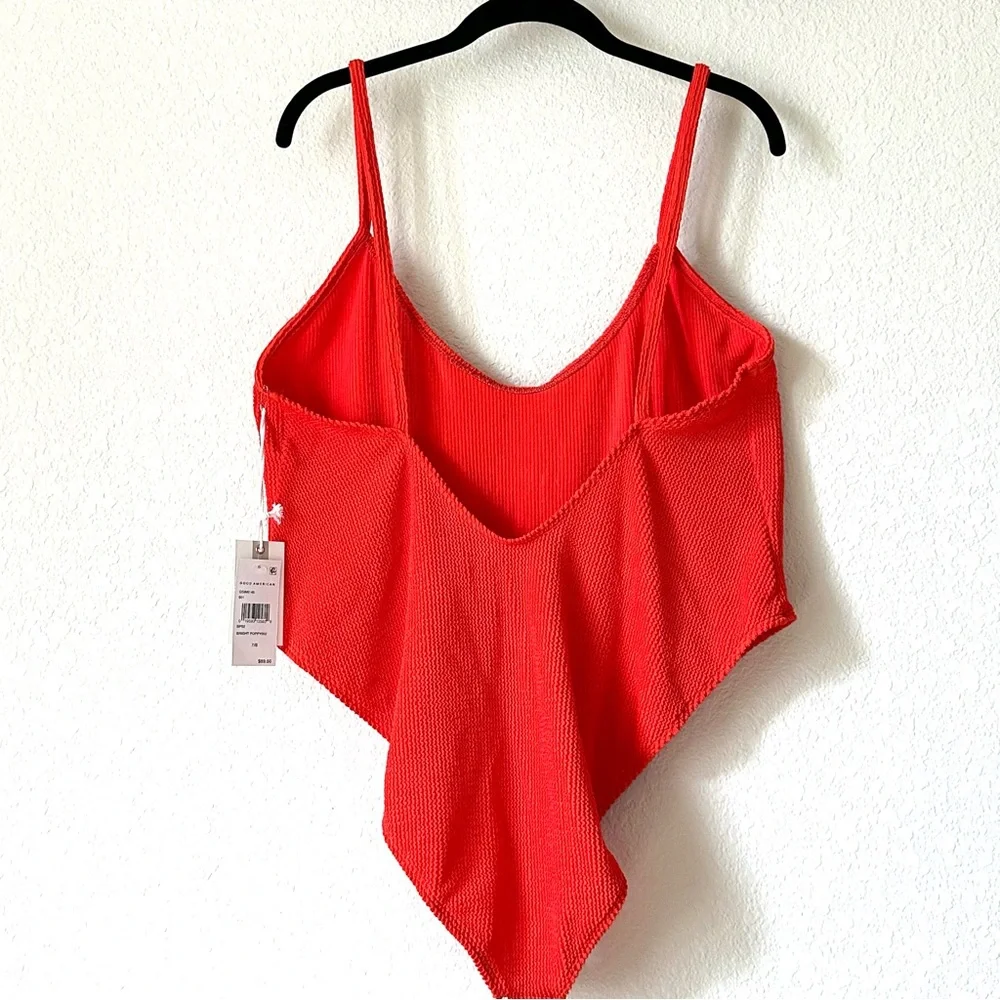 NWT Good American Always Fit One-Piece Swimsuit Bright Poppy Sz 7/8 4XL/5XL‎